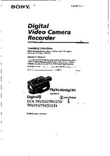 Sony DCR TRV 315 E manual. Camera Instructions.